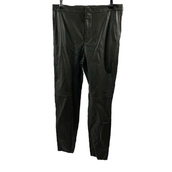 Zara NWT Gray Greenish Faux Leather Pants Size L - Picture 1 of 7